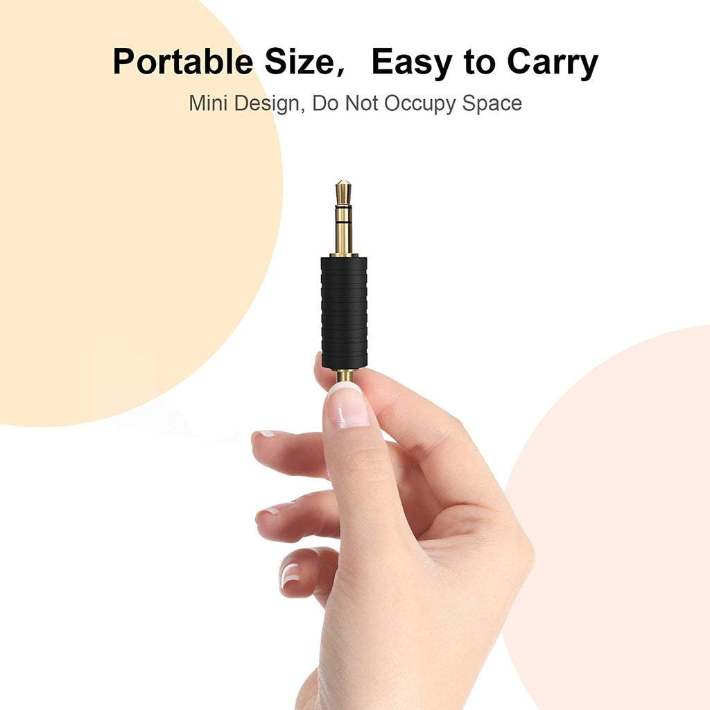 2 Pack 3.5Mm 1/8 Stereo Jack to 3.5Mm Audio Male to Male Adapter Connectors Gold Plated Compatible with for Taotronics, Mpow BH129 Bluetooth Receiver