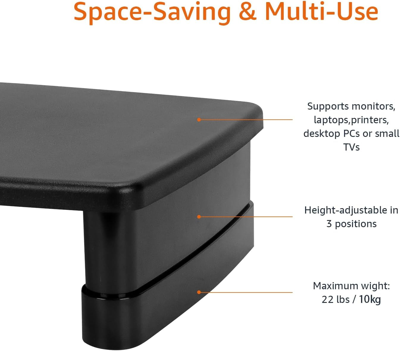 Adjustable Computer Monitor Riser Desk Stand